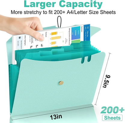 Expanding File Folder,5 Pocket Folders for Documents,Portable Paper Organizer for School Office Supplies,A4 Size