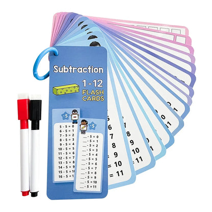 Beginners in 0-12 Mathematical Calculations Self Test Training Card, Maths Fact Learning Tools for Primary School Montessori