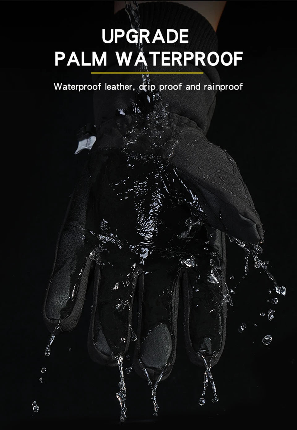 قفازات حرارية شتوية لركوب الدراجات والتزلج والرياضات الخارجية والجري والدراجات النارية وقفازات صوفية تعمل باللمس وقفازات دافئة غير قابلة للانزلاق بأصابع كاملة