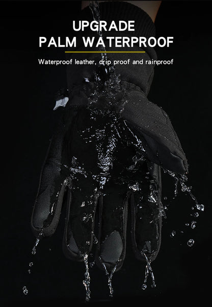 قفازات حرارية شتوية لركوب الدراجات والتزلج والرياضات الخارجية والجري والدراجات النارية وقفازات صوفية تعمل باللمس وقفازات دافئة غير قابلة للانزلاق بأصابع كاملة