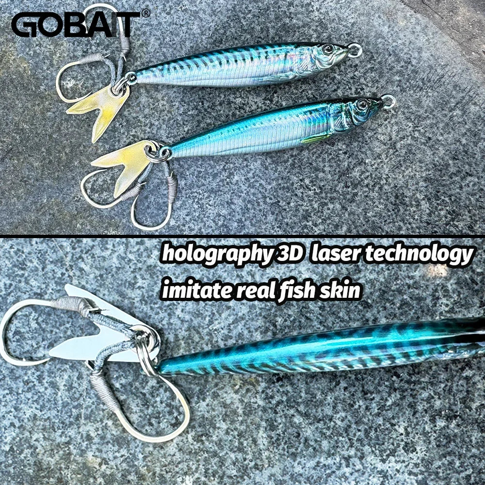 Metal Jig Bait 20g 30g 40g Spinner Sinking 3D Eye Color Laser Spinning Gear Luring Cast Fishing Tackle Blade Hook Pesca VIB Lure