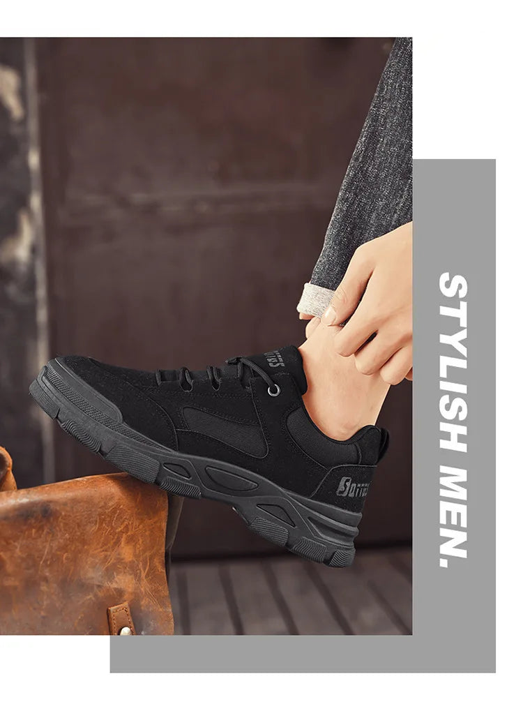 2025 new men's shoes for spring leisure, breathable, anti slip, wear-resistant workwear shoes, men's sports shoes, board shoes