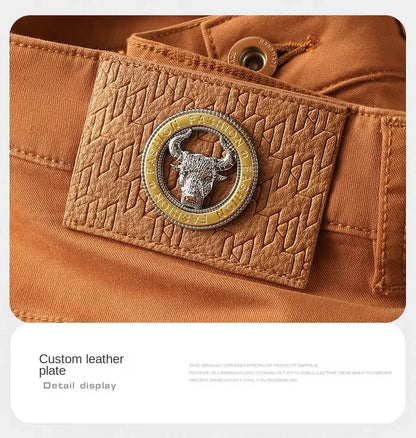 Seven-Color Stretch Jean Men's Trendy Wild Simple 97% Cotton High-End Slim-Fitting Small Straight Casual Men's Clothing Trousers