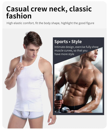 3-Piece Cotton Men's Tight Vest Young Men's Comfortable Leisure Fitness Vest Middle-aged And Old Men's Joker Sleeveless Vest