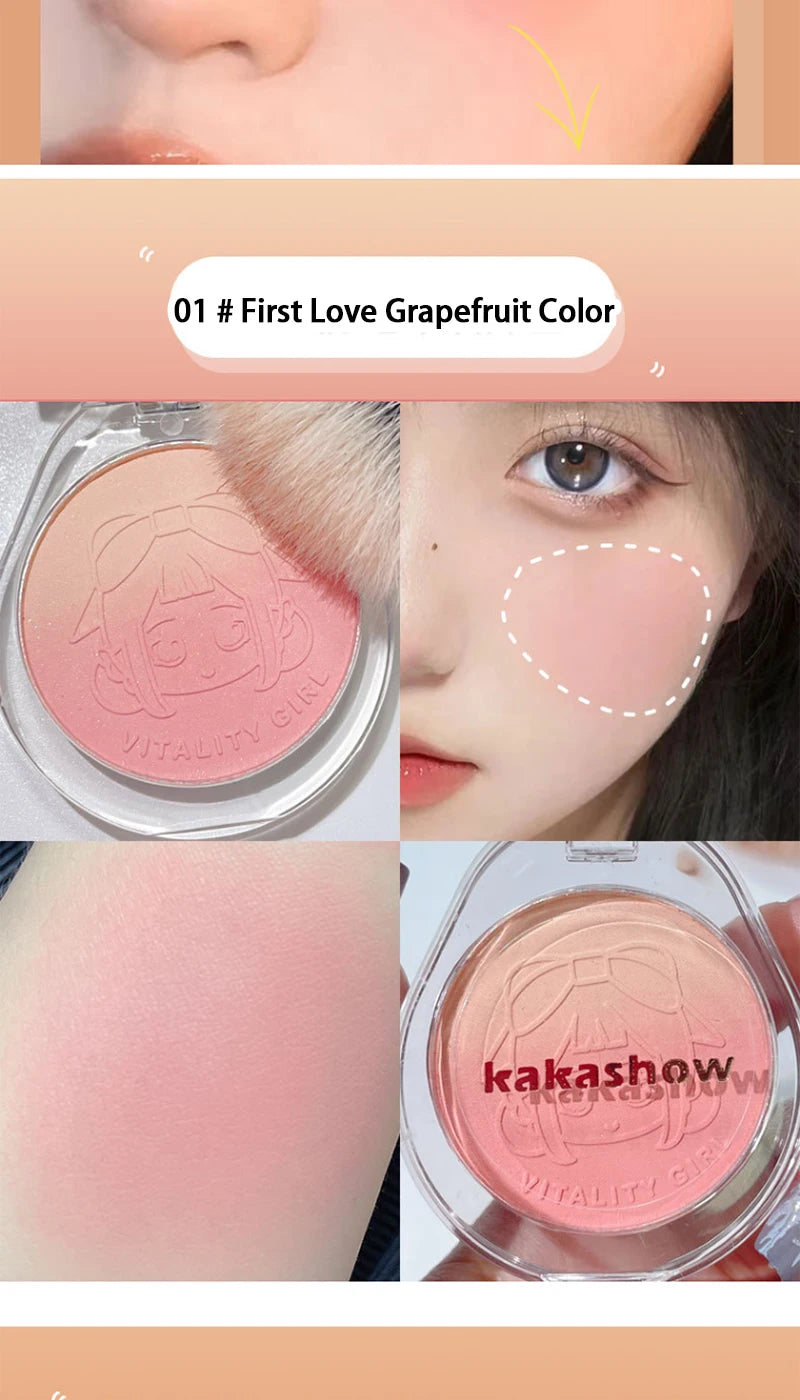 Kakashow Youthful Gradient Blush - Natural Nude Shade,  Easy-to-Blend Formula with Long-lasting Matte Finish,