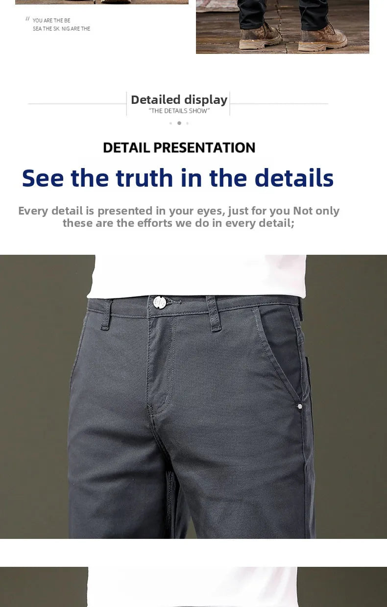 Seven-Color Stretch Jean Men's Trendy Wild Simple 97% Cotton High-End Slim-Fitting Small Straight Casual Men's Clothing Trousers