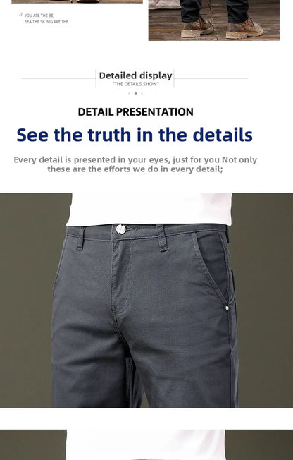 Seven-Color Stretch Jean Men's Trendy Wild Simple 97% Cotton High-End Slim-Fitting Small Straight Casual Men's Clothing Trousers