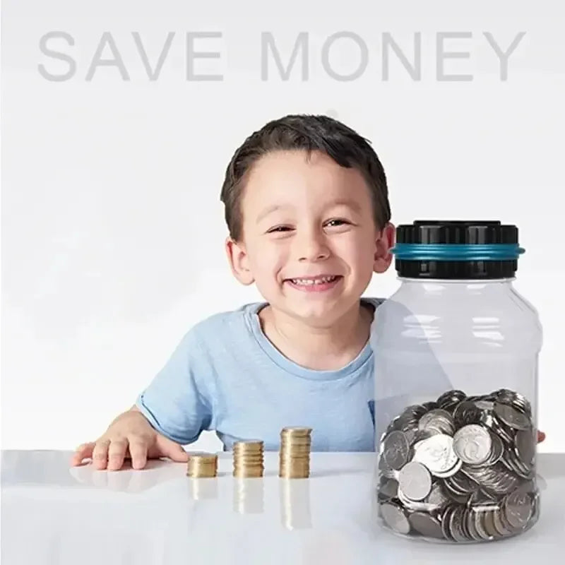 1PC Electronic Piggy Bank Counter Coin Digital LCD Counting Coin Money Saving Box Jar Coins Storage Box For USD EURO Money Gifts