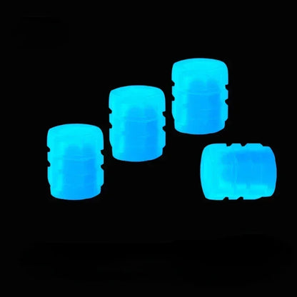 8PCS Luminous Tire Valve Caps Motorcycle Bike Wheel Nozzle Dustproof Tyre Valve Stem Fluorescent Night Glowing Car Accessories