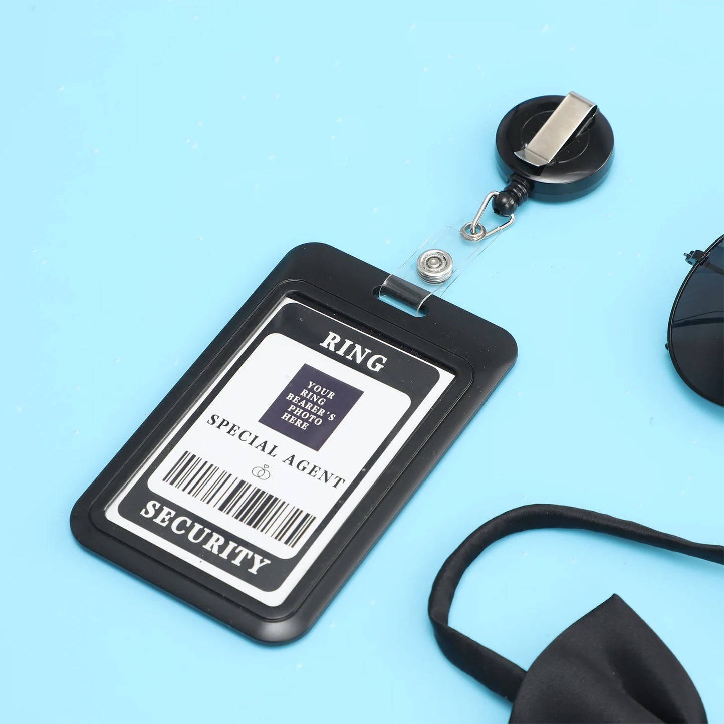 Agent Accessories Set Tie Earplugs Work Brand Glasses Hat Secret Security Service Costume for Teens Adults Cosplay Game Party