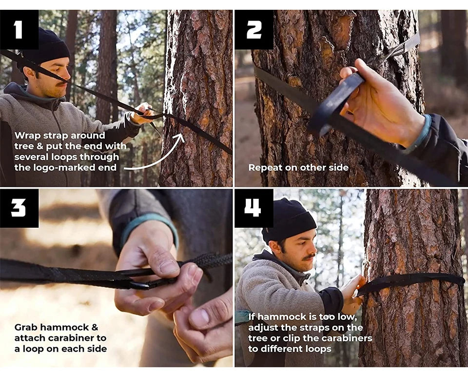 Outdoor Camping Hammock Portable Hammock Single or Double Hammock Camping Accessories Indoor Garden Yard Hammock Swing Travel