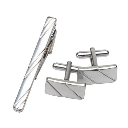 Men's Classic Tie Clips Cufflinks Set Luxury Tie Pin Accessories Shirts Cuff Tie Clips Fashion Cufflink for Men Gifts Jewelry