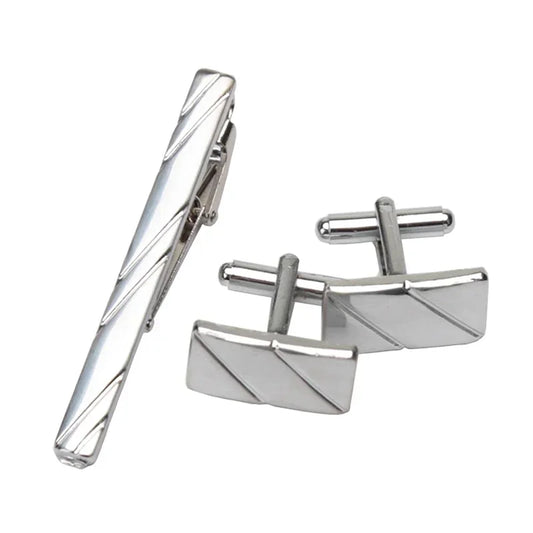 Men's Classic Tie Clips Cufflinks Set Luxury Tie Pin Accessories Shirts Cuff Tie Clips Fashion Cufflink for Men Gifts Jewelry