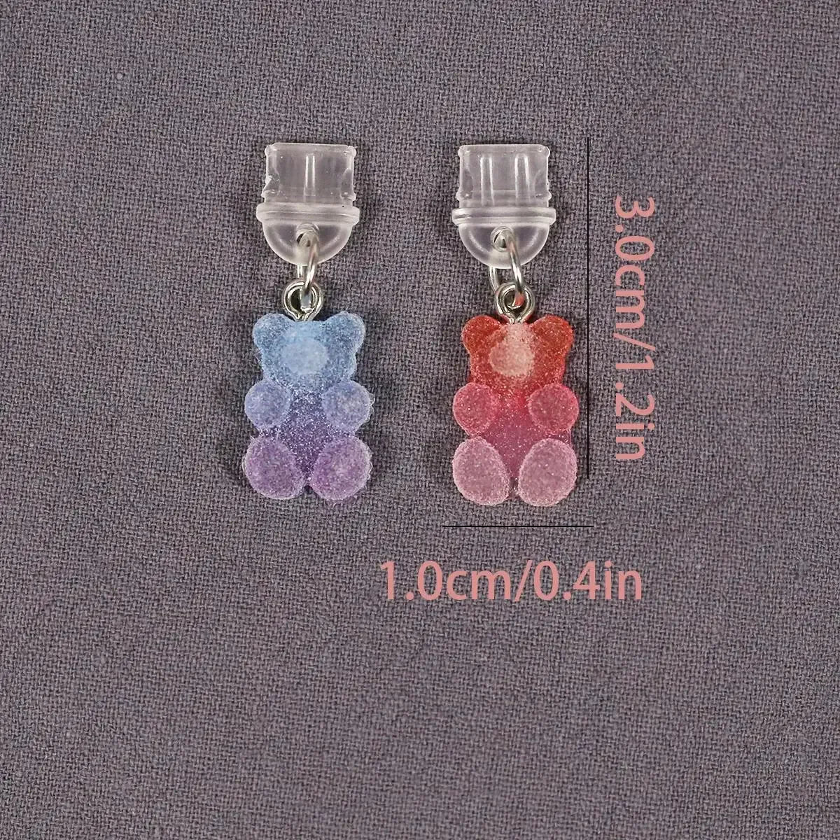 Mobile Phone Dust Plug Cute Cartoon Matte Bear Phone Pendant Decorative Accessories Red Blue Gradient Mobilephone Dust Plug