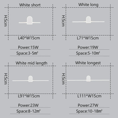 Bathroom Mirror Front Light Modern Led Wall Light Black&White Luminaires Sconce Wall Lamp L70 90 110cm Bathroom Lamp