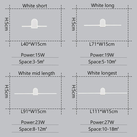 Bathroom Mirror Front Light Modern Led Wall Light Black&White Luminaires Sconce Wall Lamp L70 90 110cm Bathroom Lamp