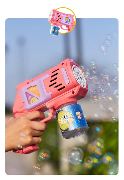 Children Bubble Gun Toy Astronaut Fully Automatic Bubble Machine Bubbles Gun Outdoor Game Fantasy Toy for Boys Girls Gifts