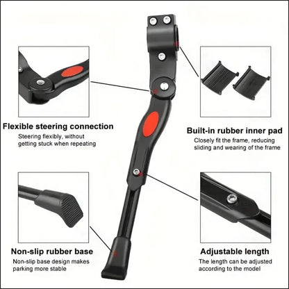 Aluminum Alloy Kickstand, Bicycle Rear Bracket Adjustable Length, MTB 26 Inch Bicycle Side Support
