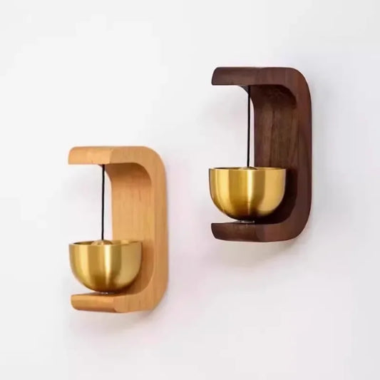 Dopamine Wind Chime Magnetic Indoor Wind Chime, Oak Material Doorbell Copper Bell, Walnut Copper Trim Home Wind Chime Doorbell