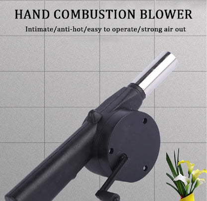 Outdoor Barbecue Fan Hand-cranked Air Blower Portable BBQ Grill Fire Bellows Tools Picnic Camping Accessories Barbeque