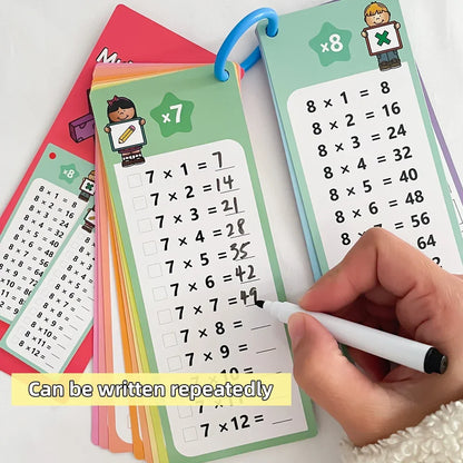 Beginners in 0-12 Mathematical Calculations Self Test Training Card, Maths Fact Learning Tools for Primary School Montessori