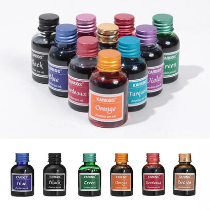 1 Bottle Pure Colorful 20/30ml Fountain Pen Ink Refilling Ink Stationery School High Quality Calligraphy Writing Fountain Ink