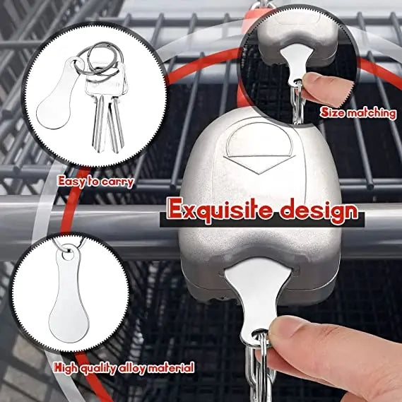 Shopping Cart Token Stainless Steel Hard Portable Key Ring Metallic Keychain For Key Hook Practical Daily Use Accessorie Cart