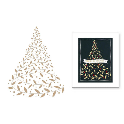 Christmas Tree And Sentiment Words Metal Cutting Dies For DIY Card Making Scrapbooking Photo Album Crafting Supplies Template