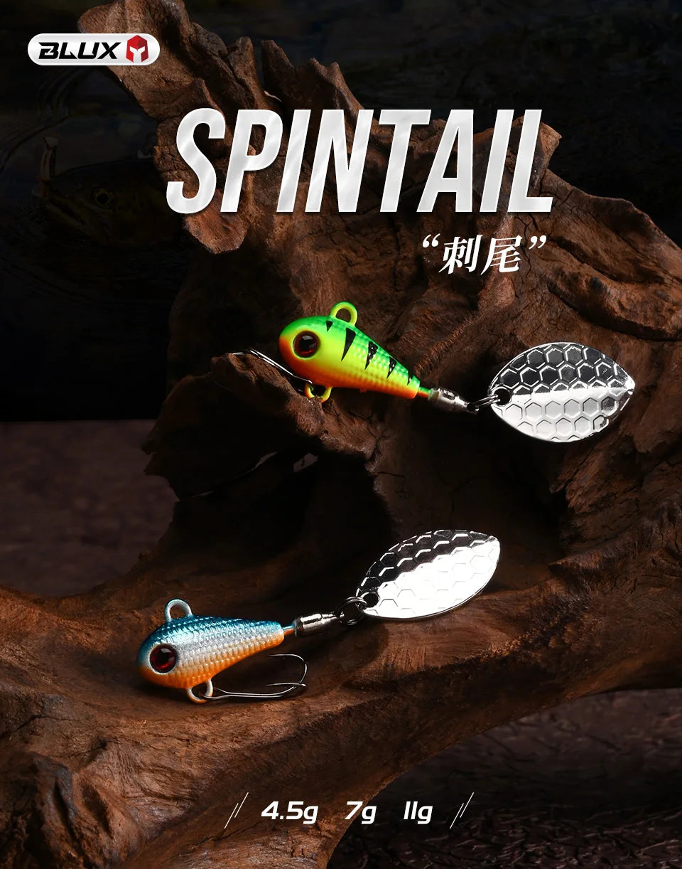 BLUX SPINTAIL Fishing Lure 4.5g 7g 11g Mag Tail Spinner Shad Metal Vib Casting Shore Jig Bait Copper Blade Spoon Freshwater Bass
