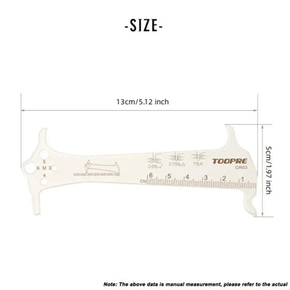 Bicycle Chain Wear Indicator Ruler Repair Tool Stainless Steel Mountain Road Bike Chain Gauge Measurement Checker Screw Diameter