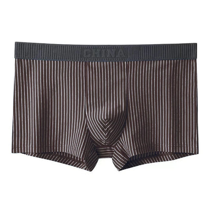 1Pcs Boxer Shorts Men's Underwear Sexy Panties Cotton Striped Man Underpants Male Boxers Homme U Convex Lingerie Free Shipping