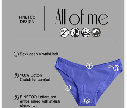 FINETOO 3PCS/Set M-XXL Women Sexy Cotton Panties Underwear Female Underpants Woman Briefs Cotton Pantys Girl Intimates Lingerie