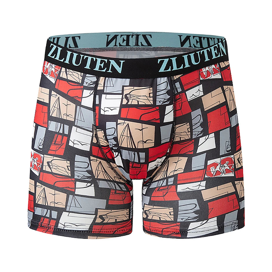 5/10 Pack Multi-size Teenagers To Adults Men's Boyshort Leisure Sports Joker Elastic Waist Long Men's Underwear Can Be Parent-ch