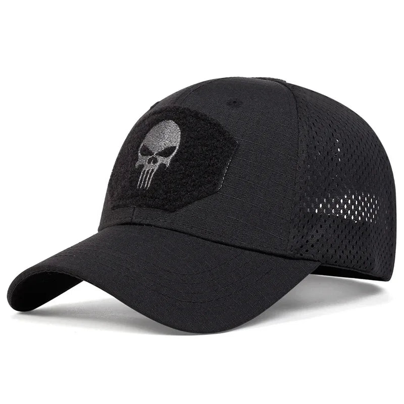 2025 NEW Skull Embroidered Top with Patch Breathable Baseball Caps Spring and Autumn Outdoor Adjustable Casual Hat Sunscreen Hat