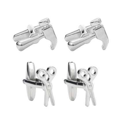 Tools Collection Jewlery Scissor Hammer Shaped Cufflinks For Men Boys Accessories Festival Gift