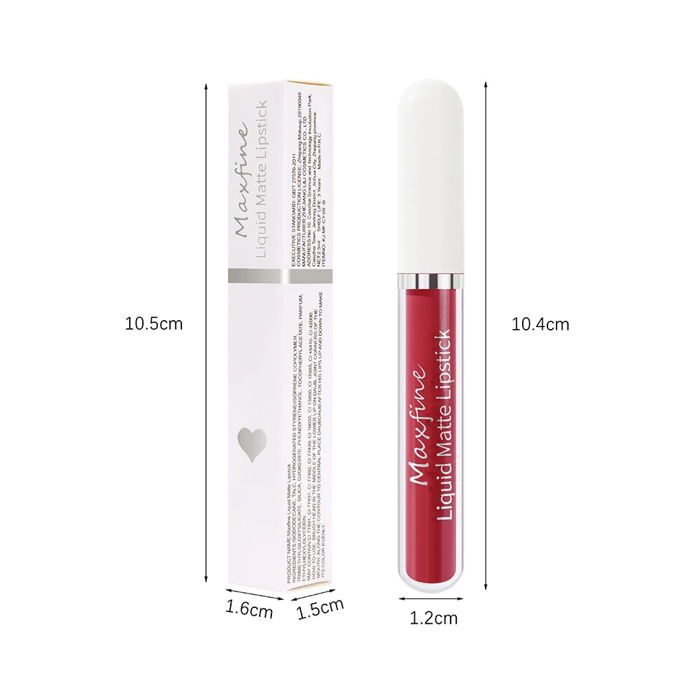 Waterproof Long Lasting Matte Lip Gloss Non Stick Cup Liquid lipstick