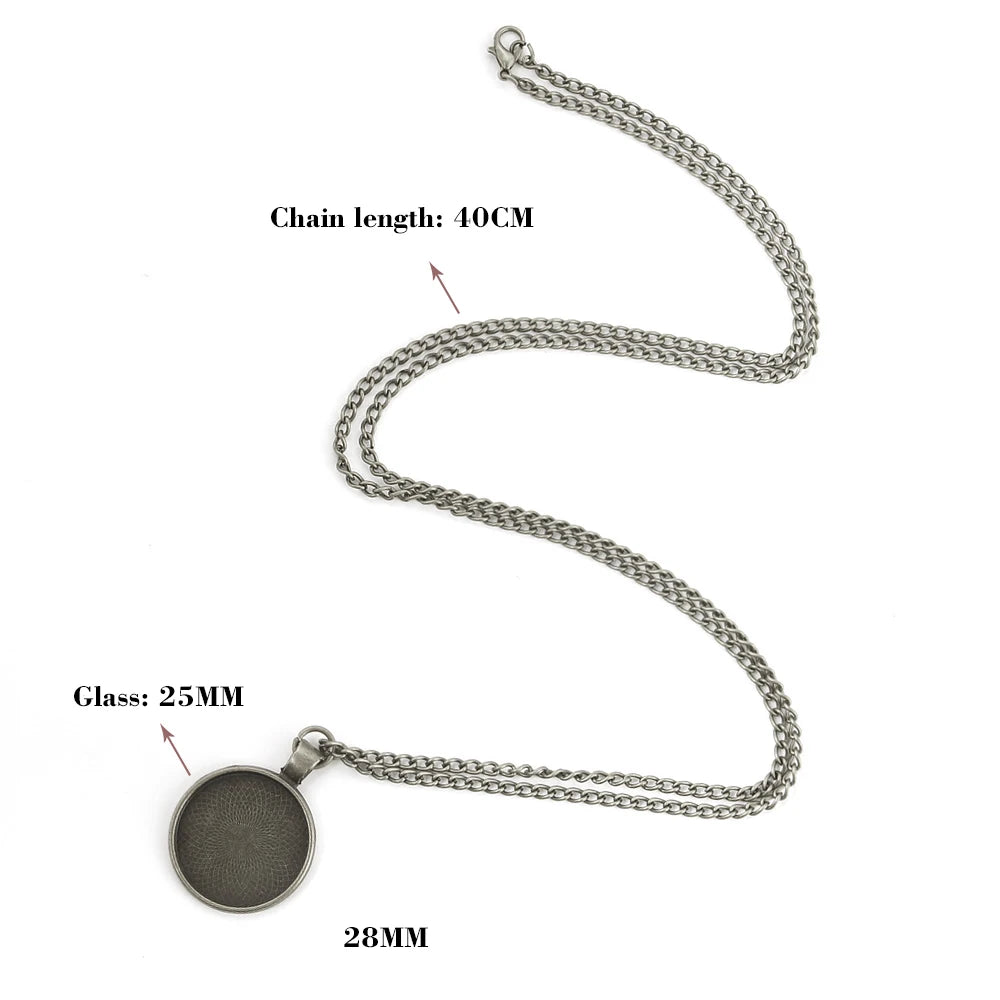 Creative Handmade Clothing Accessories Band Design Glass Dome Pendant Necklace for Men And Women Unique Jewelry Gift