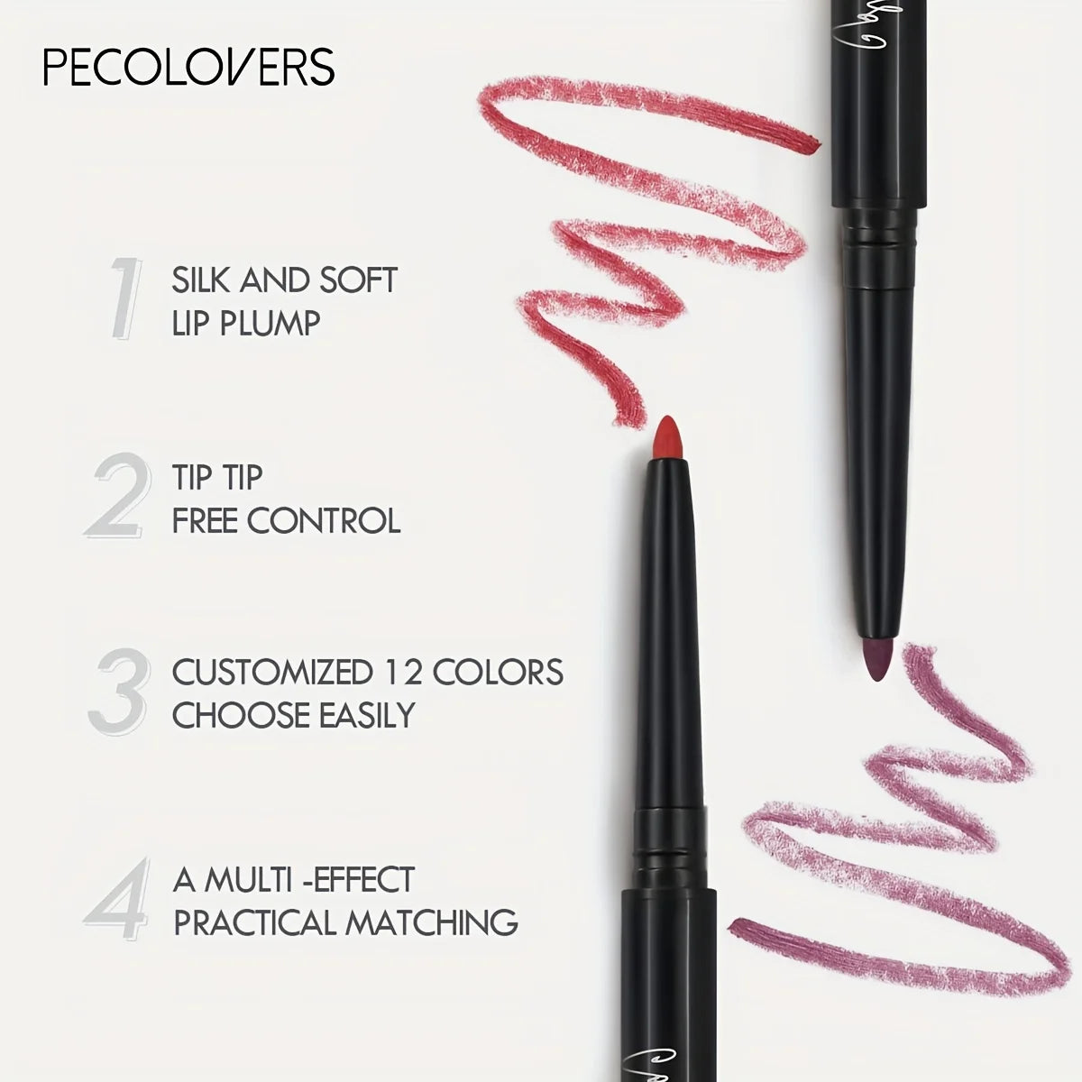 1PC Nude Brown Lip Liner Pencil 12 Color Red Contour Tint Labial Makeup Waterproof Matte Lipstick Pen Lip Contouring Cosmetic