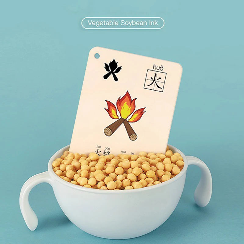 Characters Picture Enlightenment Double Literacy Card Children's Kindergarten Chinese Pinyin Card Hanzi Learning Age