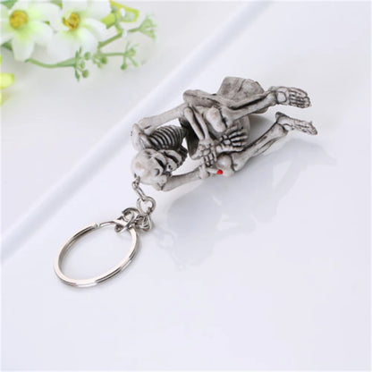 Keychain For Men Creative Skull Skeleton In Toilet Keyring Punk Key Chain Bag  Ornaments Key Accessories