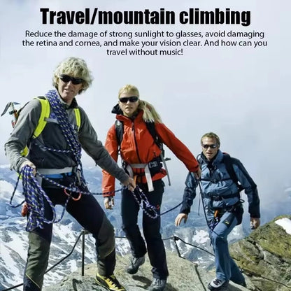 Stereo Earphones Wireless Headset with Mic Glasses Sunglasses for Driving Cycling Sports Noise Reduction Headphones