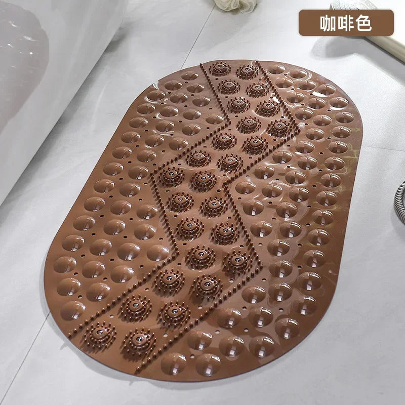 Bathroom Floor Mat, Bedroom Floor Mat, Shower Mat, Non - slip Absorbent Carpet, Oval Plain Water Drop PVC Rug