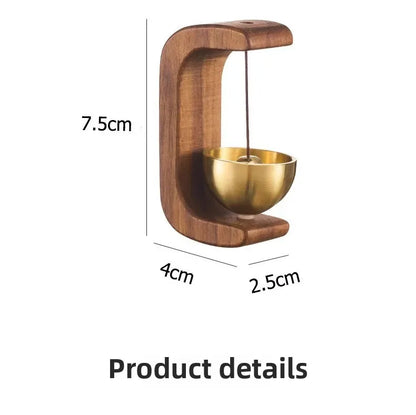 Dopamine Wind Chime Magnetic Indoor Wind Chime, Oak Material Doorbell Copper Bell, Walnut Copper Trim Home Wind Chime Doorbell