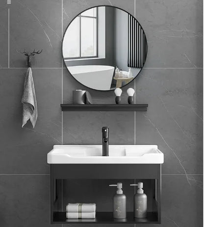 Bathroom Vanity with Sink Toilet Simple Small Apartment Household Wall-mounted Storage Balcony Washbasin Cabinet with Mirror