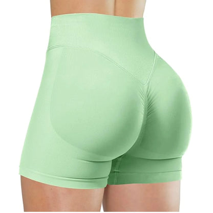 Summer High Waisted Yoga Shorts Fashionable and Sexy Running Fitness Pants Solid Color Yoga Leggings