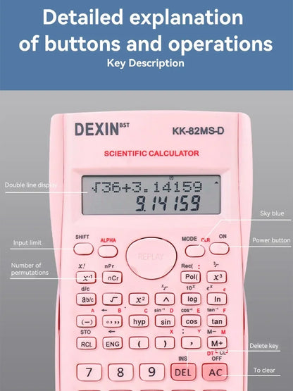 Multifunctional Scientific Calculator Student Simple Portable Big Screen Function Calculator Stationery School Office Supplies