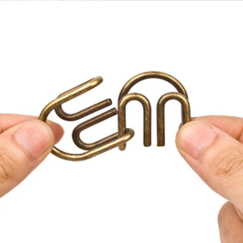 8Pcs/Set Metal Montessori Puzzle Wire IQ Mind Brain Teaser Puzzles Adults Interactive Game Reliever Educational Toys