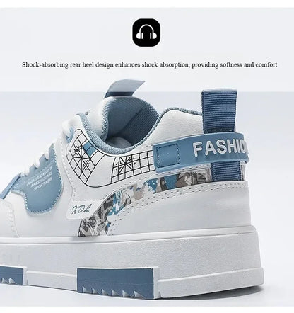 Men's shoes 2025 summer new breathable white shoes men's trendy and versatile thick soled sports board shoes trendy shoes