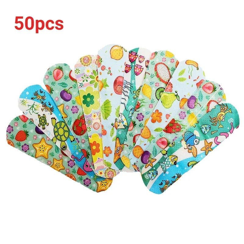 50/100pc Cartoon Animal Pattern Waterproof Hemostasis Kids Band Aid Stickers Adhesive Bandage Wound Strips Plasters for Children