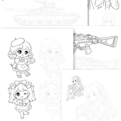 Comics Girl Boy Comics Hand Drawn Tutorial Book Novice Zero Basic Studying Line Draft Practice Book Drawing Copy Book Learning